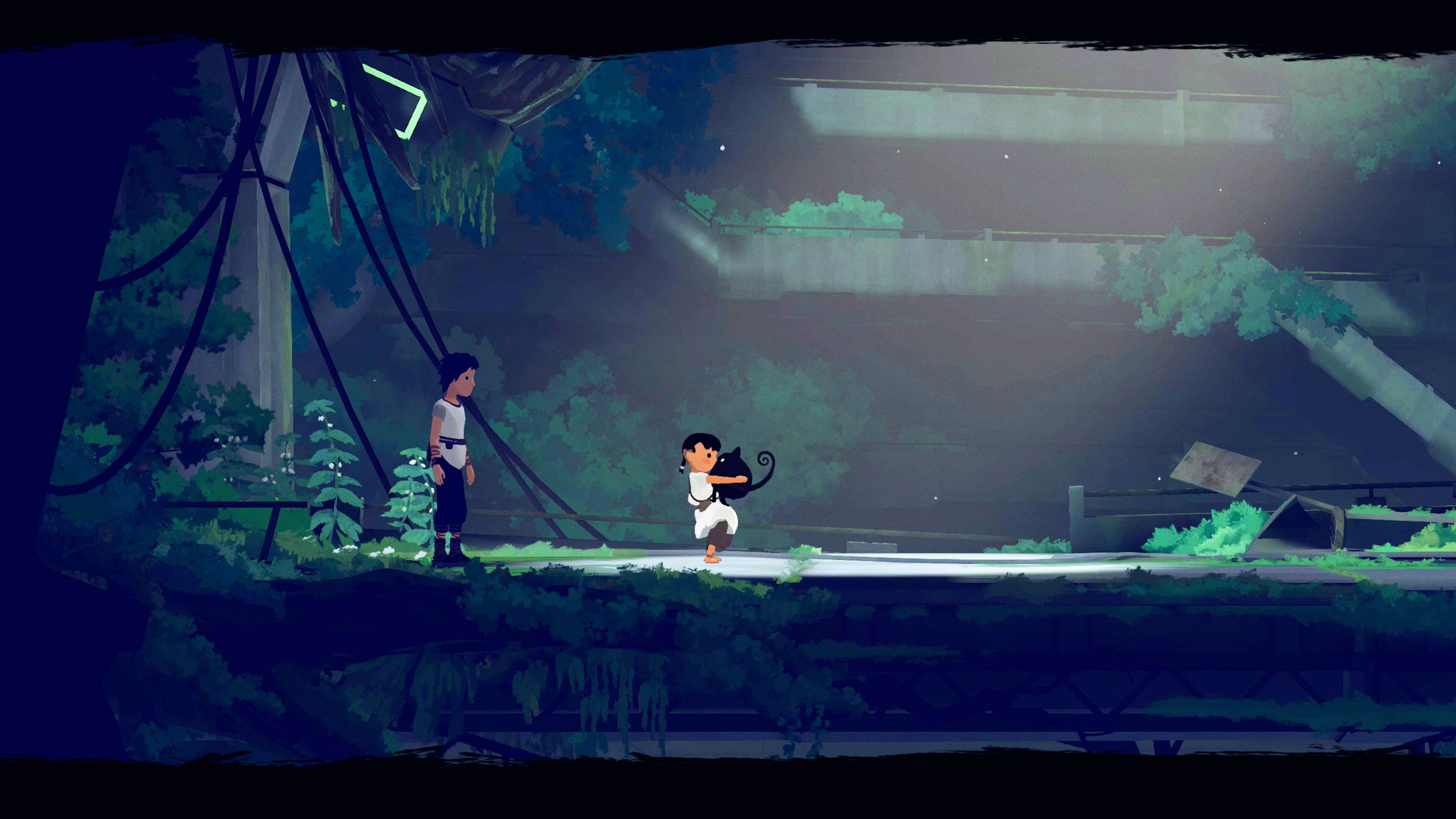 A little girl is hugging Mui