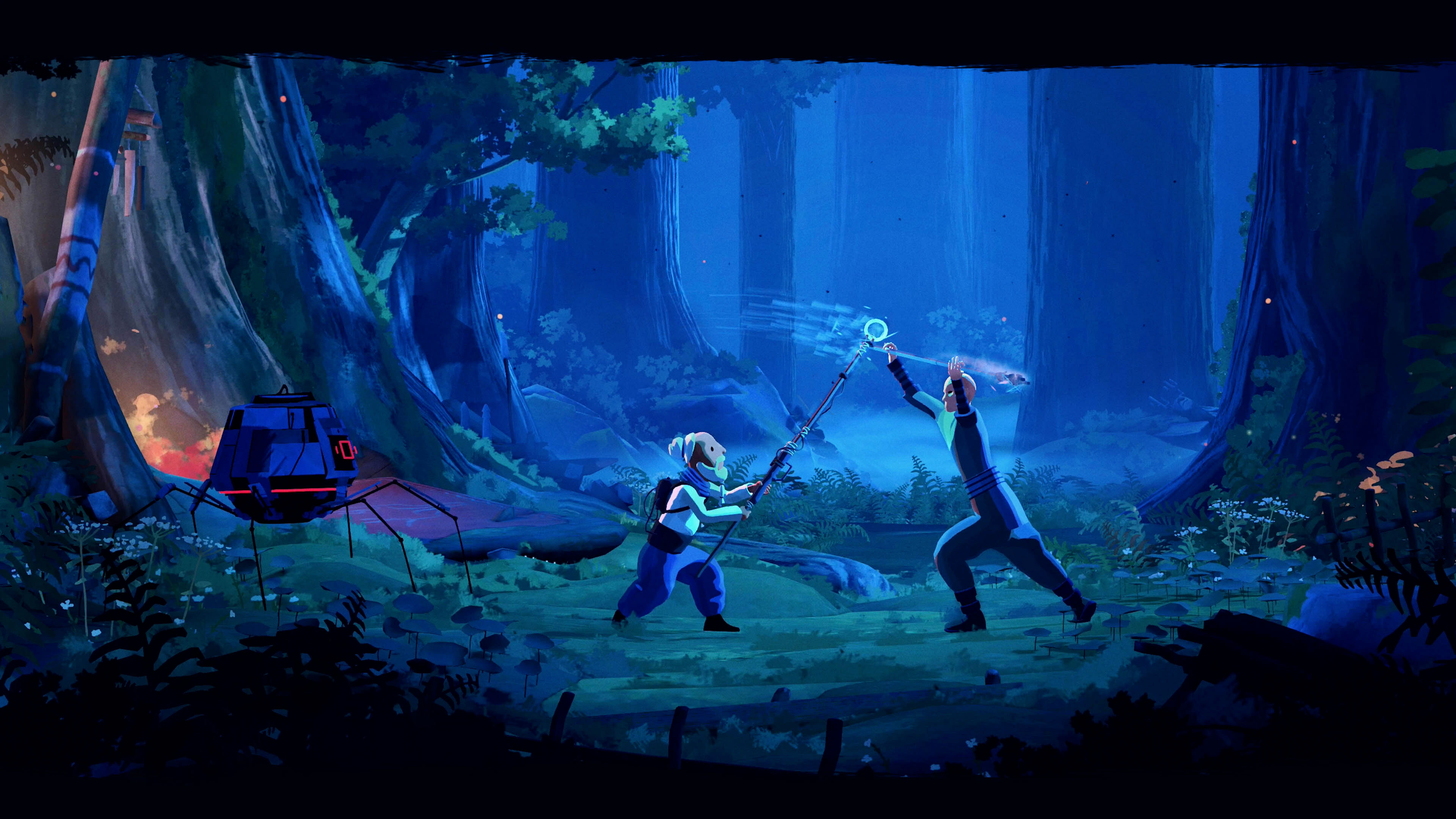 And old man is batteling a man with a rod